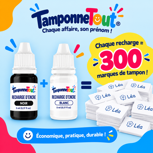 Duo Recharges d’Encre Noir & Blanc – TamponneTout®