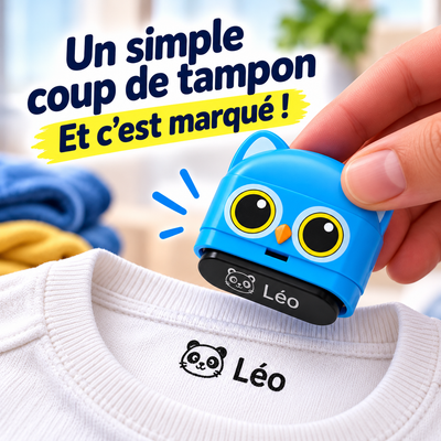 TamponneTout™ – Le tampon personnalisé pour ne plus perdre les affaires de votre enfant